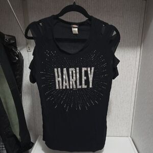 Harley-Davidson Black Tank Top with Silver Accents